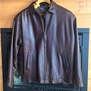 Men’s Ralph Lauren Leather Jacket includes Eddie Bauer fleece vest.  Size large